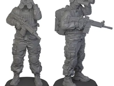 USA modern soldier 5 3D print model