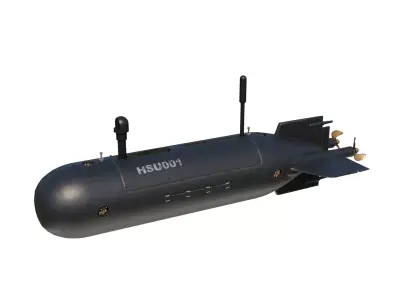 Chinese Navy HSU-001 Unmanned Underwater Vehicle UUV 3D model