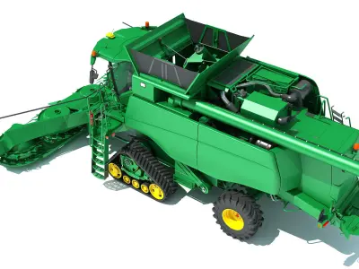Tracked Combine Harvester 3D model