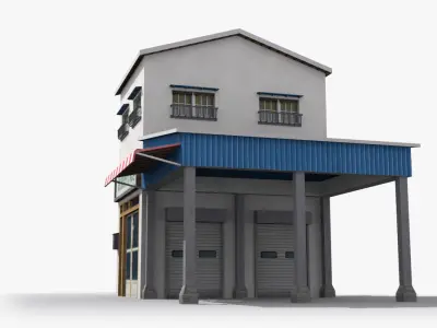 Japanese House x23 Low-poly 3D model purchase