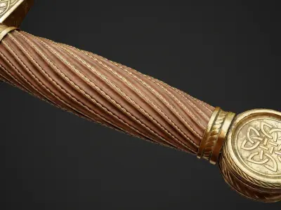 Dagger sword Low-poly 3D model 13