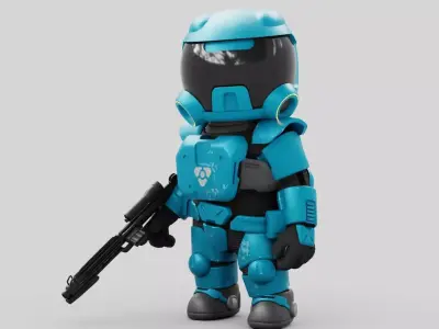 TOON TROOPER RIGGED Free 3D model