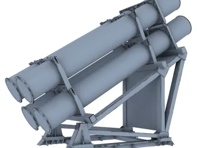 Harpoon Missile Launcher Low-poly 3D model