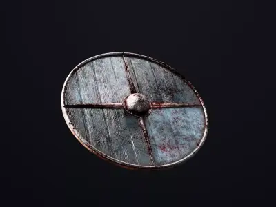 Viking Shield var 04 Low-poly 3D model