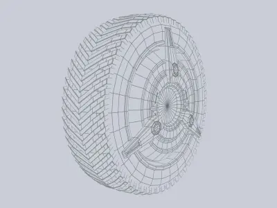 Scifi wheel Low-poly 3D model Low-poly
