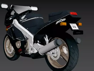 91- Chinese Style Scene - Motorcycle Racing 3D model