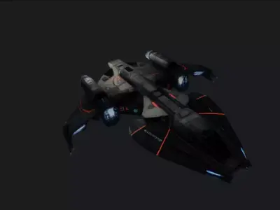 Space Fighter Spaceship 3D Model Game Ready 3D model
