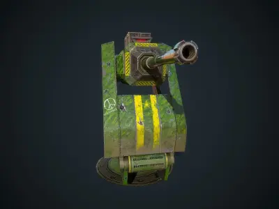 Foldable turret Low-poly 3D model purchase