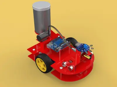 AUTONOMOUS FIRE FIGHTING ROBOT VEHICLE EXTINGUISHER SPRAYER UGV 3D model
