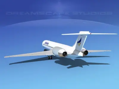 McDonnell Douglas MD-87 Golden Wings 3D model