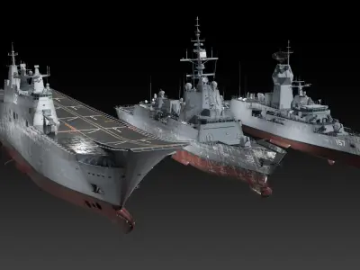 Royal Australia Navy game ready collection 3D Model Pack