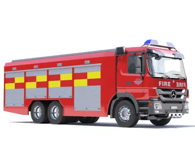 Mercedes Actros Fire Truck 3D model