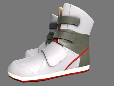 Shoes pair of Low-poly 3D model
