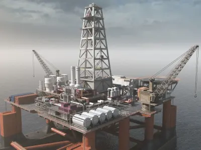 Dolphin Oil Rig 3D model