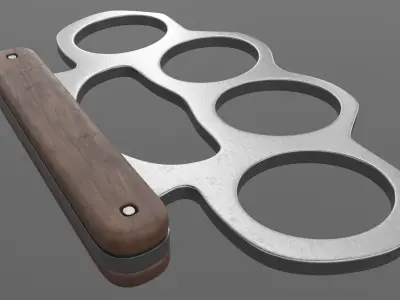 Knuckle pair of metal fists 3D model