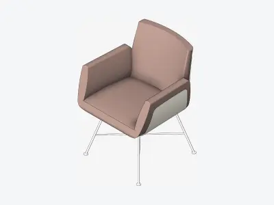 Furniture - Chair - Contemporary - Feet Wire Frame Low-poly 3D model