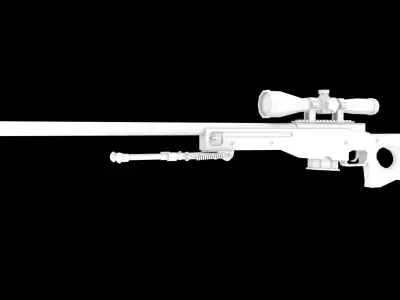 CSGO AWP sniper rifle Low-poly 3D model