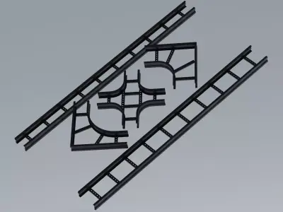 Standard Steel Ladder Type Cable Trays 3D model
