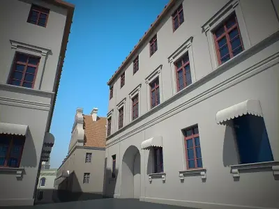 Old Town Buildings  Low-poly 3D model