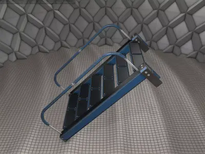 Sci-Fi Stairs - 18- Blue Version Low-poly 3D model