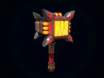 The ultimate BAN hammer Low-poly 3D model