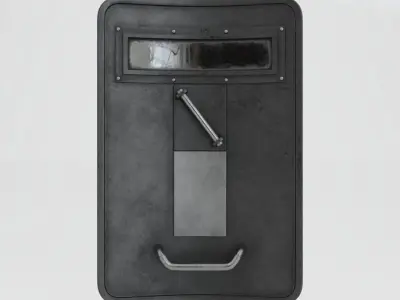 Ballistic Shield Low Poly PBR 3D Model Low-poly 3D model