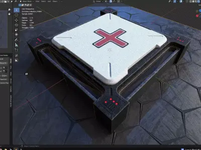 Game ready Panel prop Low-poly 3D model Low-poly 3D model