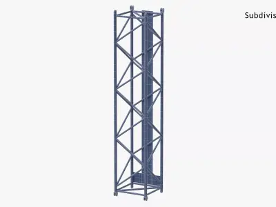 Crane L Intermediate Section 12m Blue 3D model