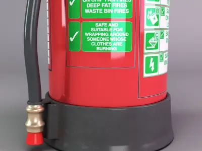 DRY Power fire extinguisher Low-poly 3D model