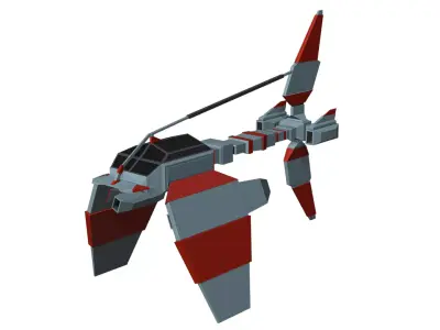 Low-poly spaceship Low-poly 3D model get