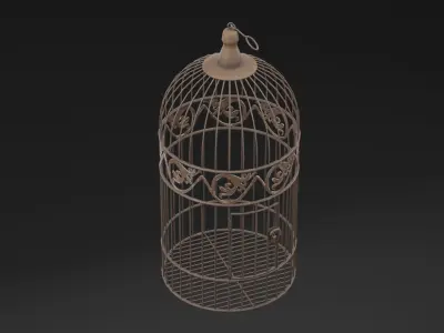 Rusty Bird Cage 3D model