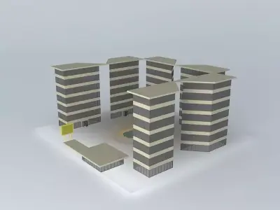 Hotel Complex Free 3D model