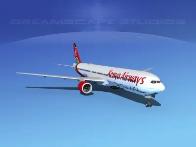 Boeing 777-300 Kenya Airways 3D model