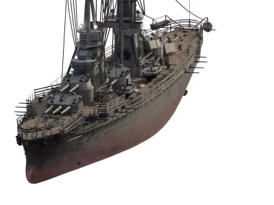 WW1 DETAILED STEAM GENERIC BATTLESHIP 3D model