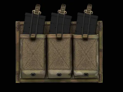 MSA Triple M4 Mag Pouch Low-poly 3D model