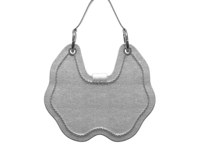 Silver Leather Mini Flap Bag 3D model