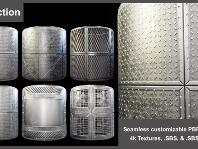 Modular Metal Floor Substance Material Collection Texture