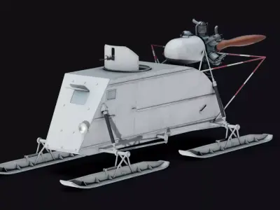 NKL-26 Soviet Aerosan Low-poly 3D model