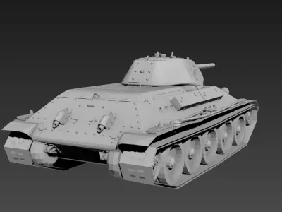T-34 Low Poly tank 3D print model