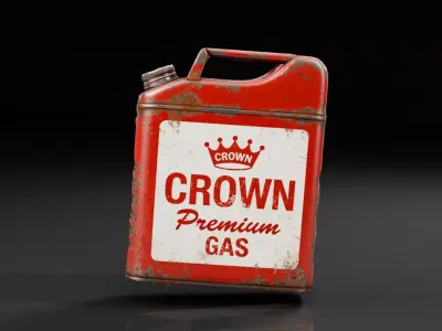 Vintage Rusty Jerrycan  Gas Can Low-poly 3D model