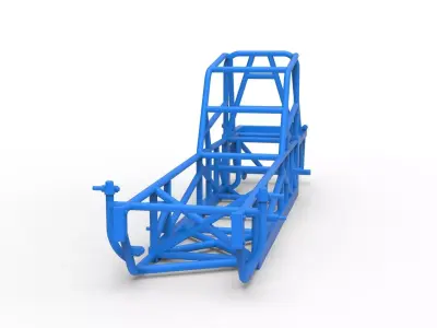 Frame of Vintage Dirt Modified stock car Version 4 Scale 1 to 25 3D print model