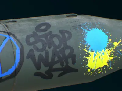 Stop War Bomb Low-poly 3D model