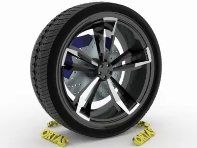 ORTAS CAR WHEEL RIM 126 GAME READY WHEEL RIM TIRE 3D model