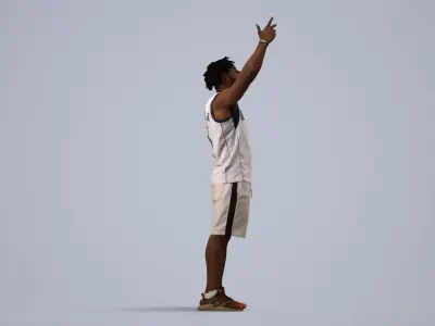 00483Aaron004 - Adult Black male exercising in summer 3D model