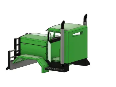 US TRUCK LKW MIT BULLENFAENGER UND AUSPUFF 3D print model