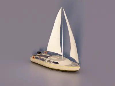 Sailboat Low-poly 3D model by gabrielq