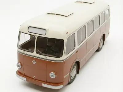 Classic Retro Bus Low-poly 3D model