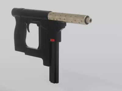 ZMK 9 Blackout Sci-Fi Tactical Pistol  Low-poly 3D model