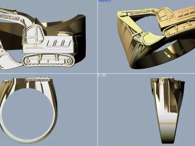 Excavator Ring - Anillo excavadora  3D print model