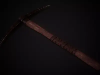 Pickaxe Low-poly 3D model shop